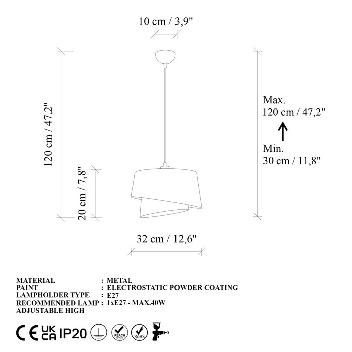 Opviq Stage - 14701 Lámpara de araña negra con cuerpo de metal